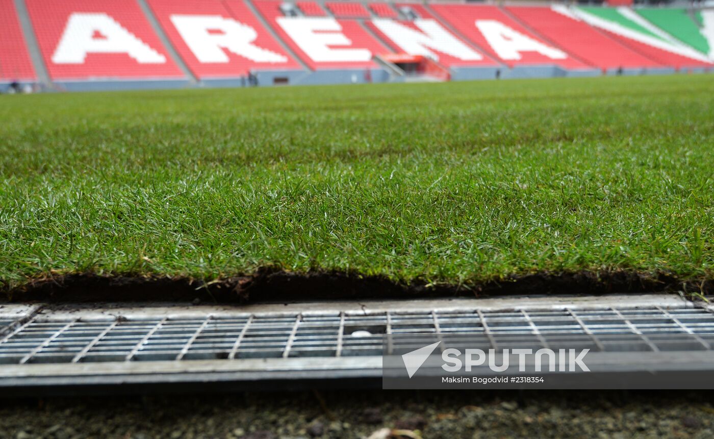 Artificial turf installed in Kazan Arena Stadium