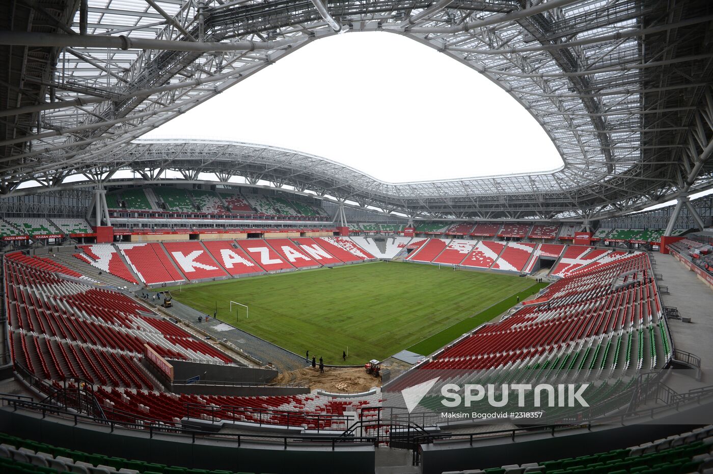 Artificial turf installed in Kazan Arena Stadium
