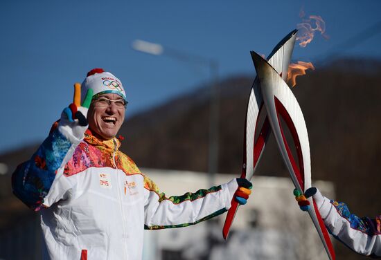 Olympic Torch Relay. Petropavlovsk-Kamchatsky