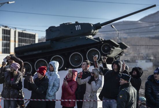 Olympic Torch Relay. Petropavlovsk-Kamchatsky