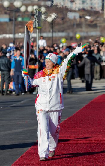 Olympic Torch Relay. Petropavlovsk-Kamchatsky