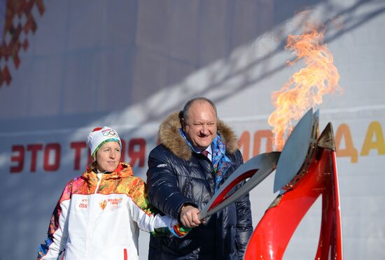 Olympic Torch Relay. Petropavlovsk-Kamchatsky