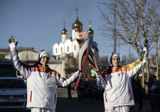 Olympic Torch Relay. Petropavlovsk-Kamchatsky