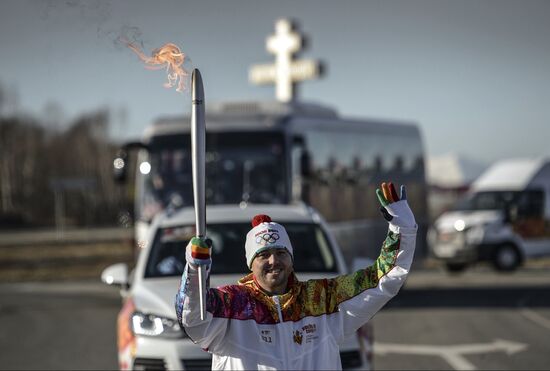 Olympic Torch Relay. Petropavlovsk-Kamchatsky
