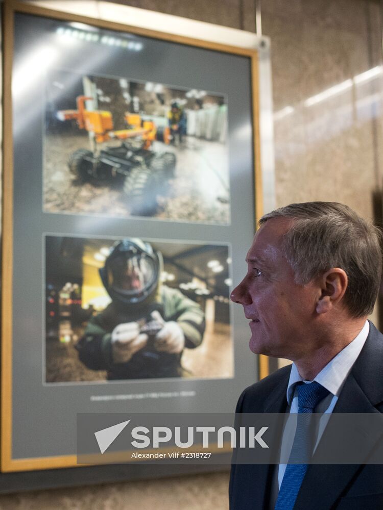Opening of exhibition dedicated to Moscow Police on Vystavochnaya metro station