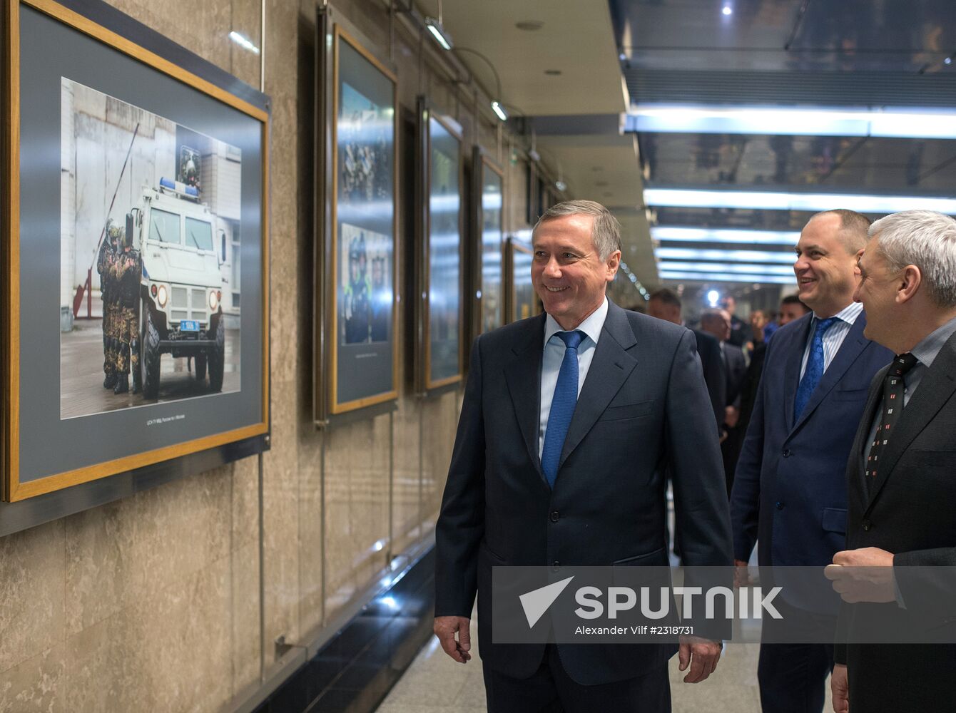 Opening of exhibition dedicated to Moscow Police on Vystavochnaya metro station
