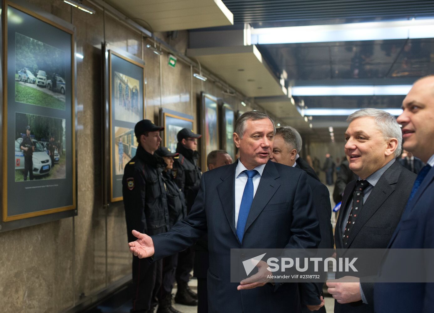 Opening of exhibition dedicated to Moscow Police on Vystavochnaya metro station