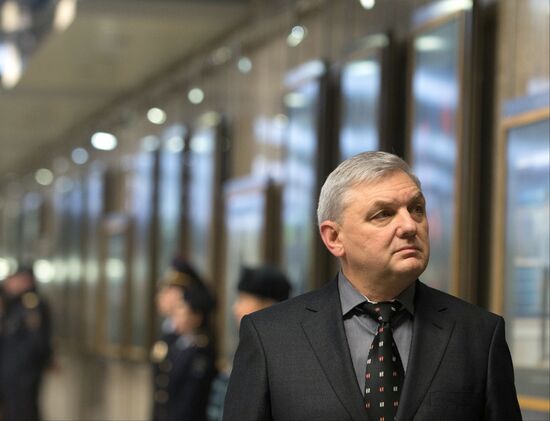 Opening of exhibition dedicated to Moscow Police on Vystavochnaya metro station