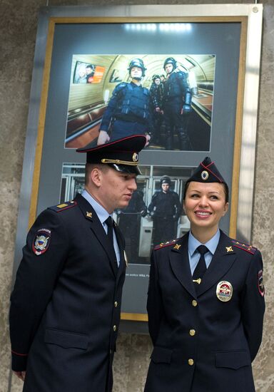 Opening of exhibition dedicated to Moscow Police on Vystavochnaya metro station