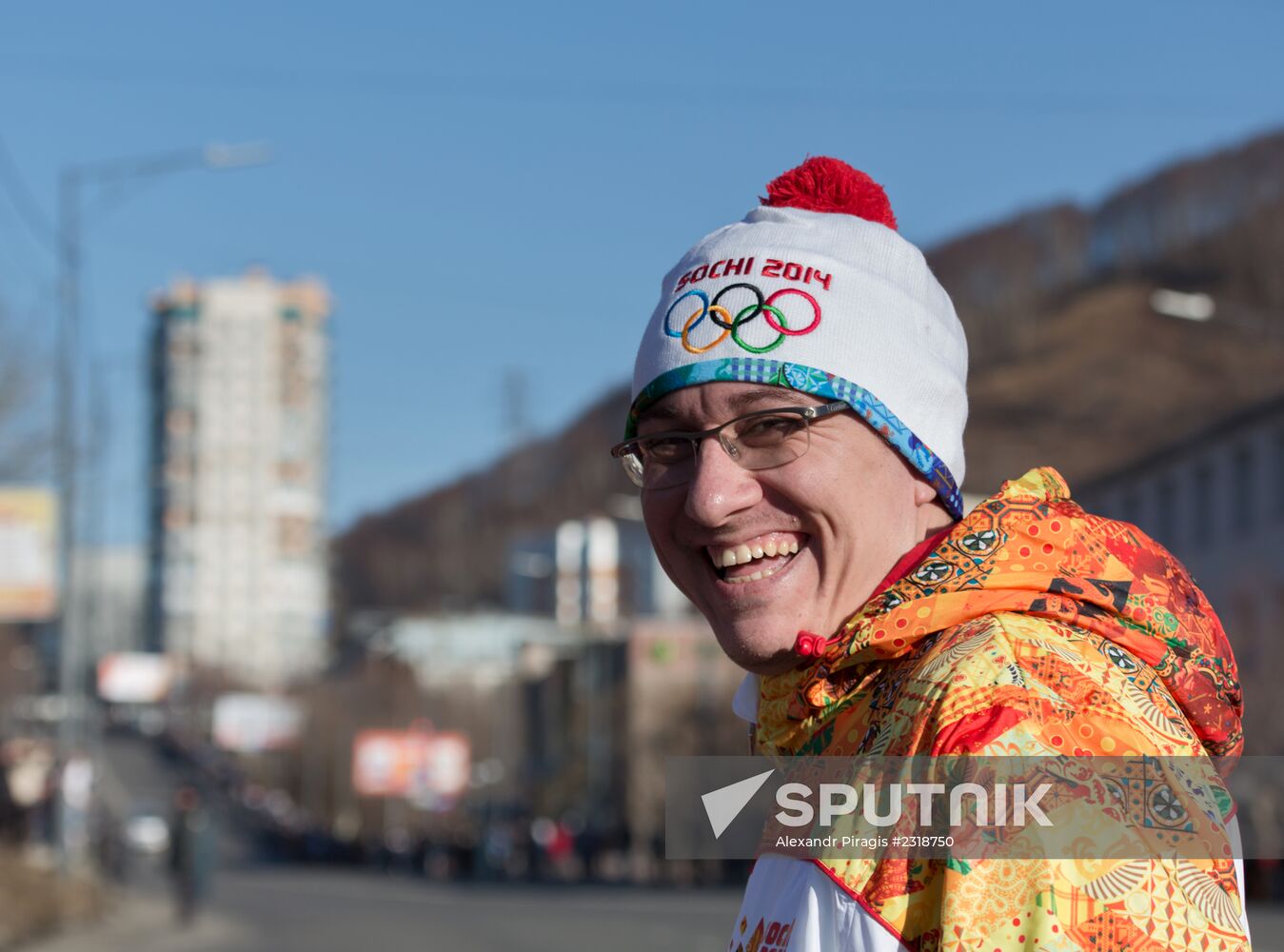 Olympic Torch Relay. Petropavlovsk-Kamchatsky