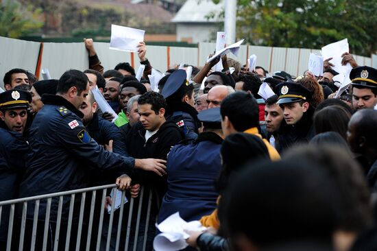 People line for Georgian citizenship in Tbilisi