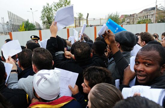 People line for Georgian citizenship in Tbilisi