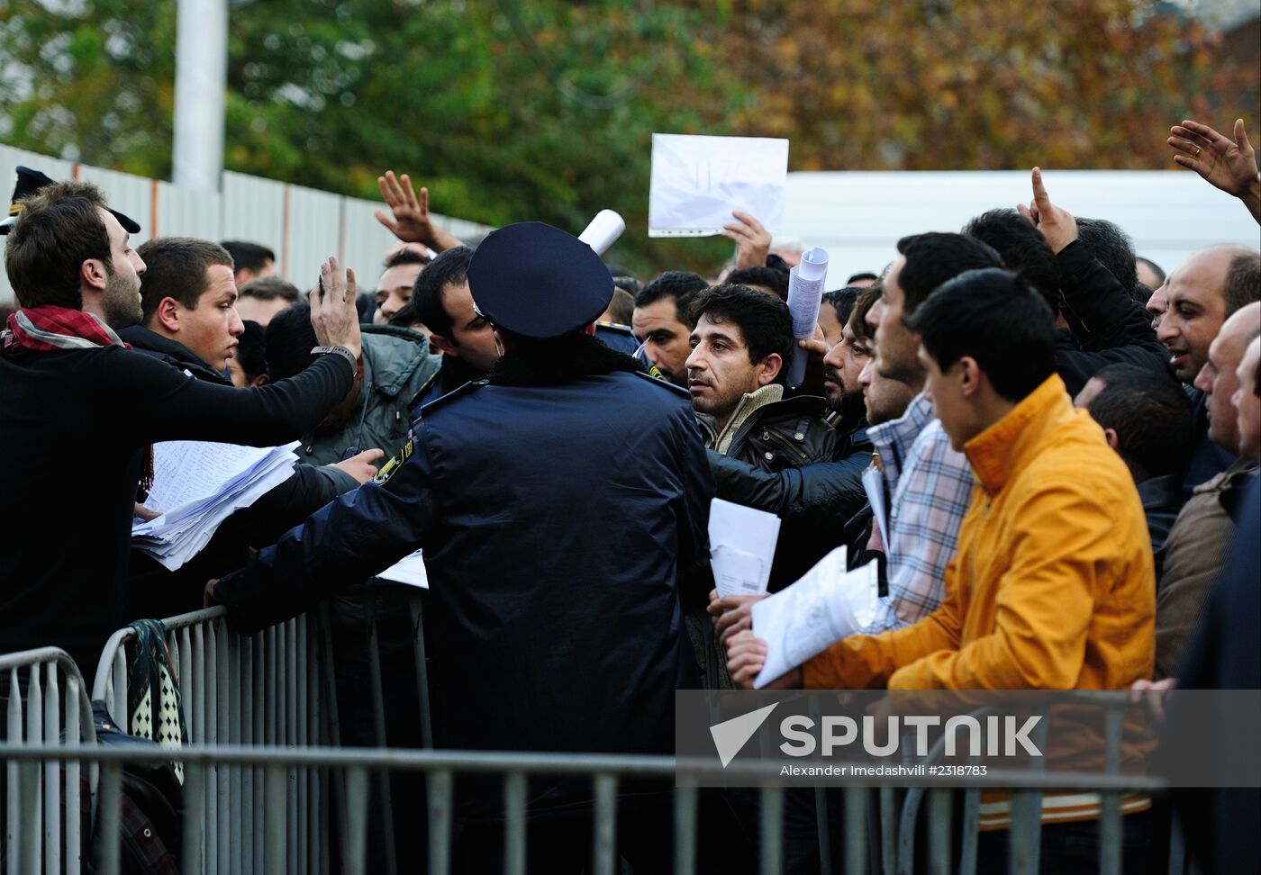 People line for Georgian citizenship in Tbilisi