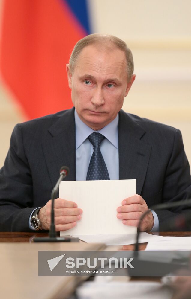 Vladimir Putin holds meeting in Novo-Ogaryovo