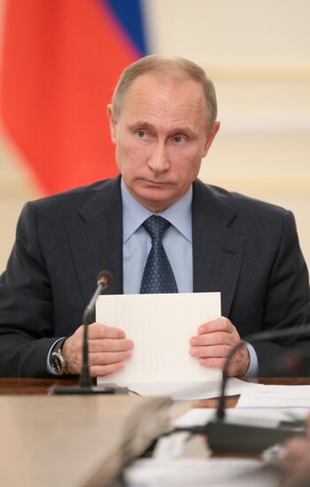 Vladimir Putin holds meeting in Novo-Ogaryovo