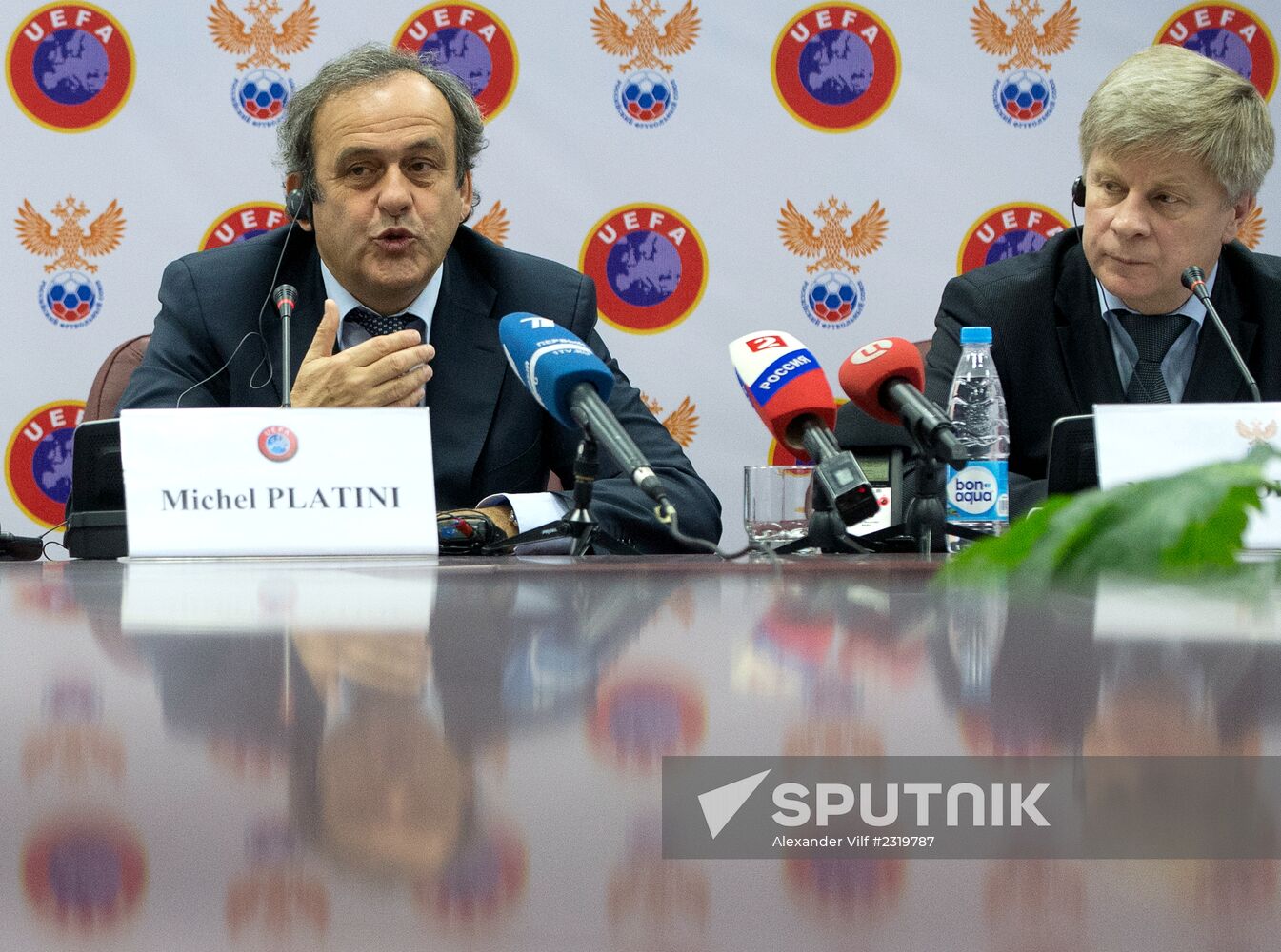 Football. Nikolay Tolstykh meets with Michel Platini