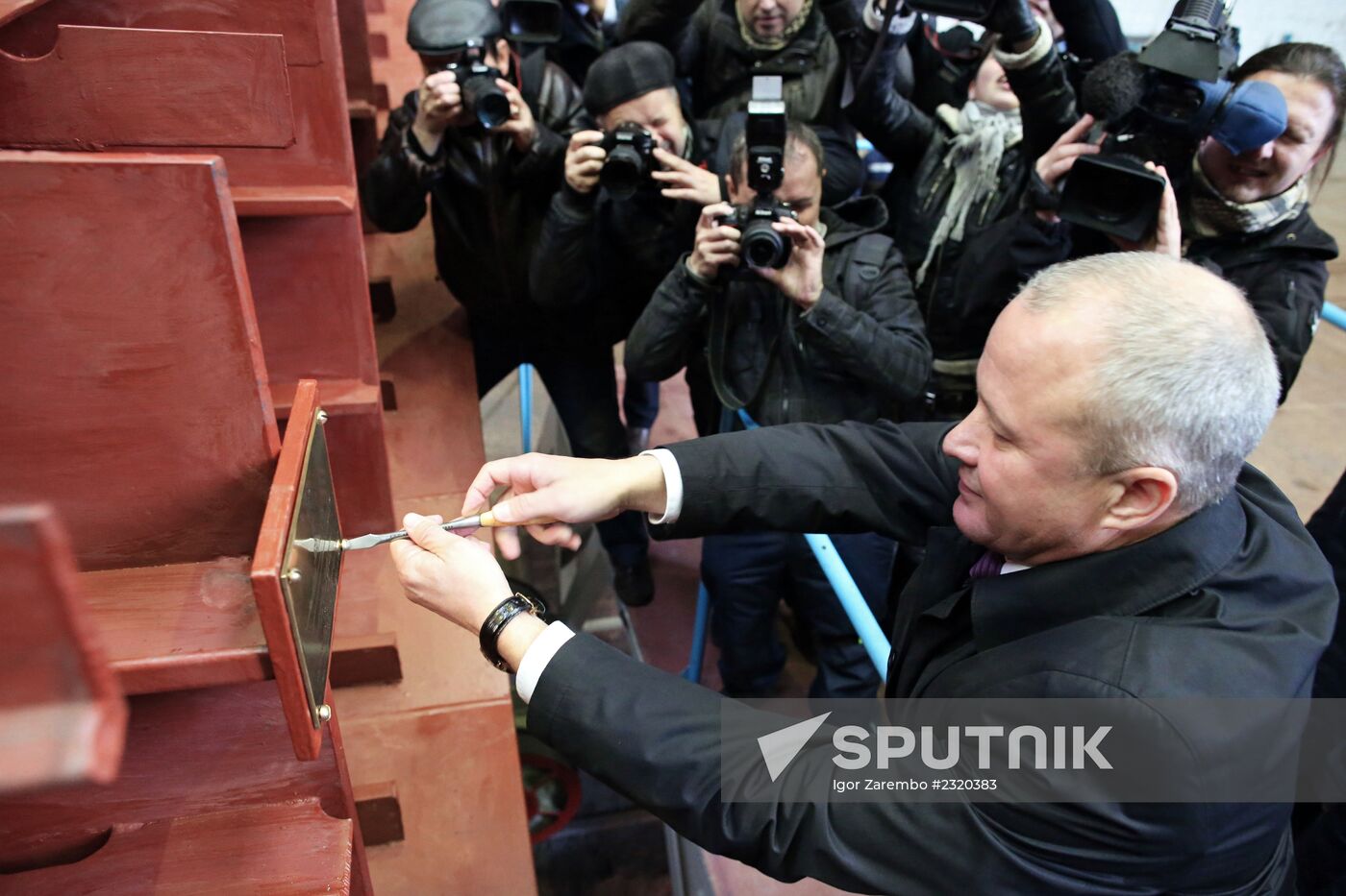 Marking housing on Admiral Istomin frigate