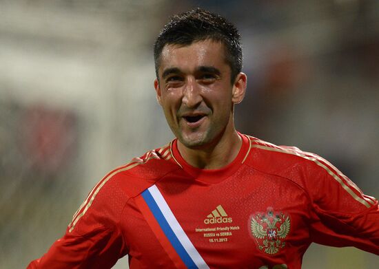 Football. Friendly match Russia vs. Serbia