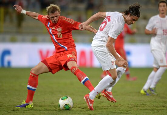 Football. Friendly match Russia vs. Serbia
