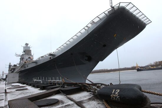 Indian aircraft carrier INS Vikramaditya in Severodvinsk