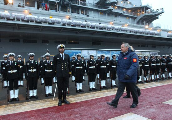 Indian aircraft carrier INS Vikramaditya in Severodvinsk