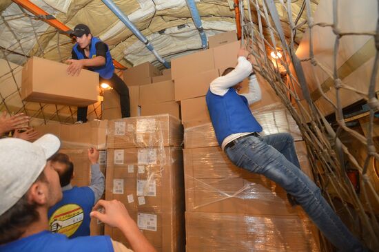 Russian plane with humanitarian aid arrives in Syria
