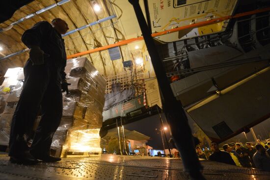 Russian plane with humanitarian aid arrives in Syria