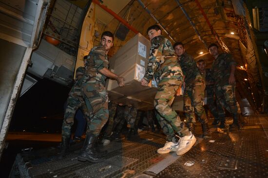 Russian plane with humanitarian aid arrives in Syria