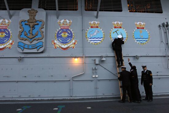 Indian aircraft carrier INS Vikramaditya in Severodvinsk