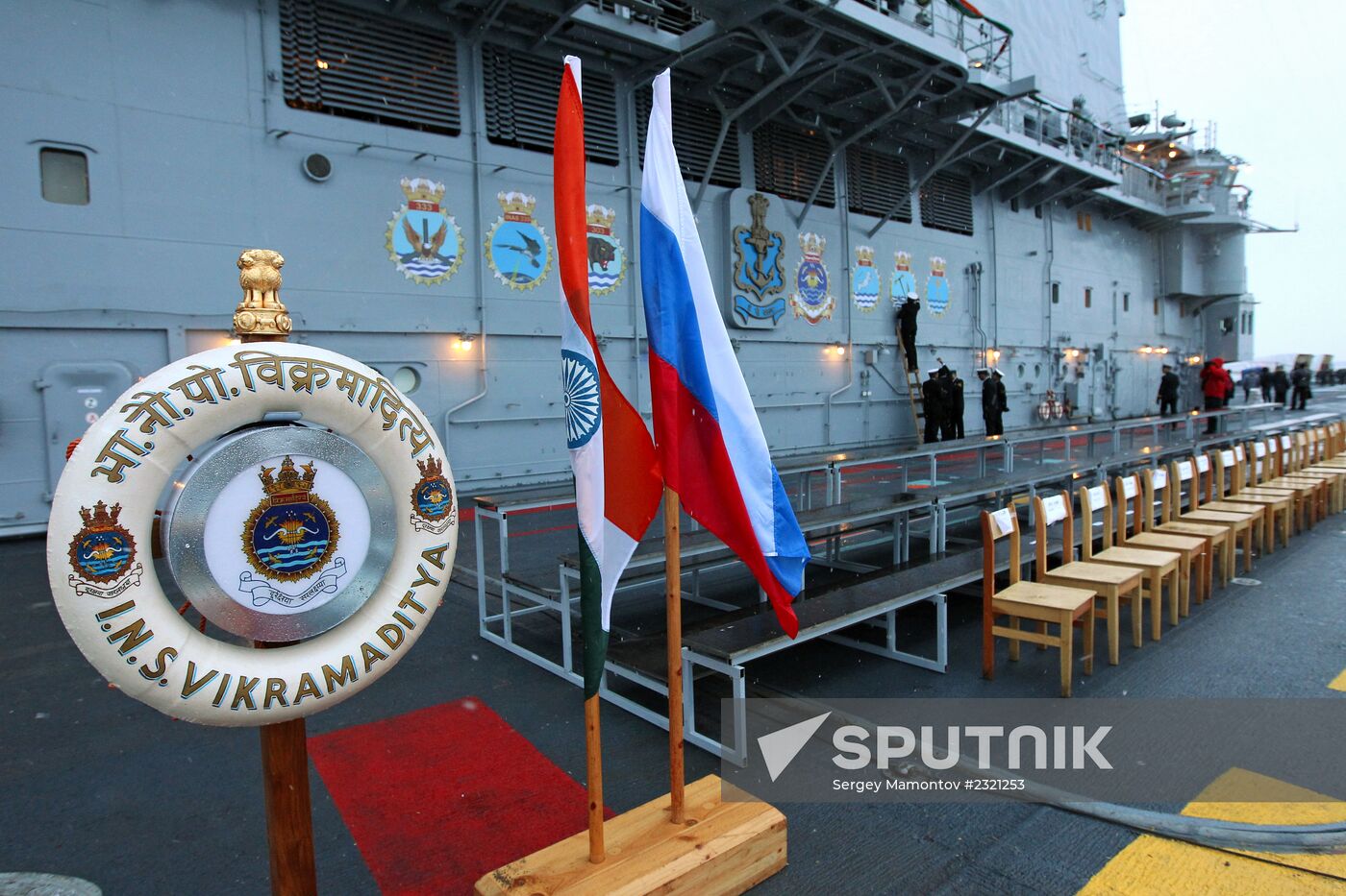 Indian aircraft carrier INS Vikramaditya in Severodvinsk