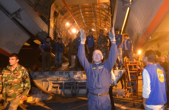 Russian plane with humanitarian aid arrives in Syria