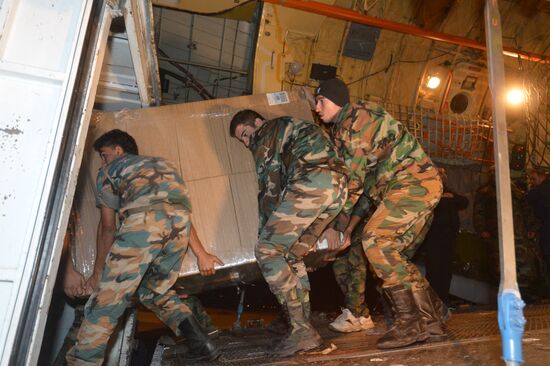 Russian plane with humanitarian aid arrives in Syria