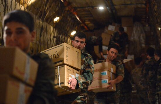 Russian plane with humanitarian aid arrives in Syria