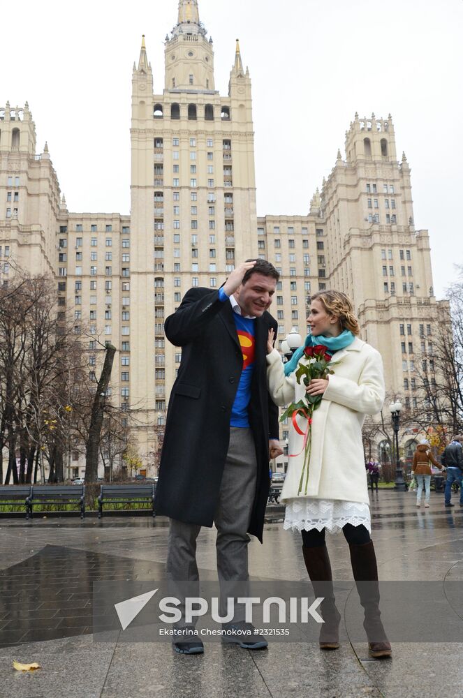 Filming final scene of movie "Congratulations to Men on Women's Day!"