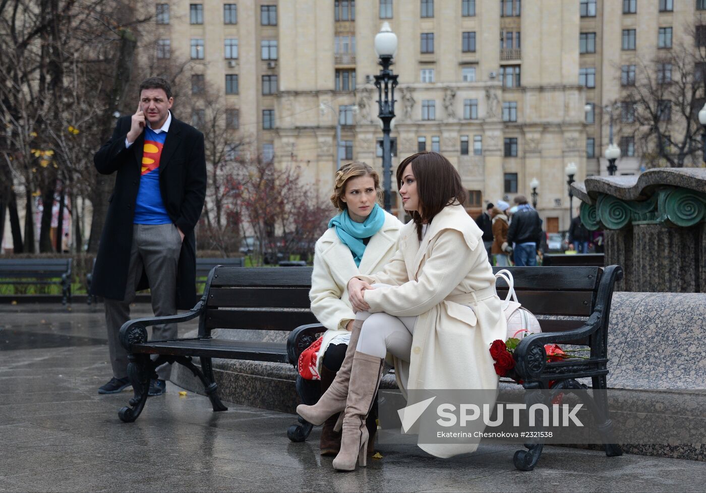 Filming final scene of movie "Congratulations to Men on Women's Day!"