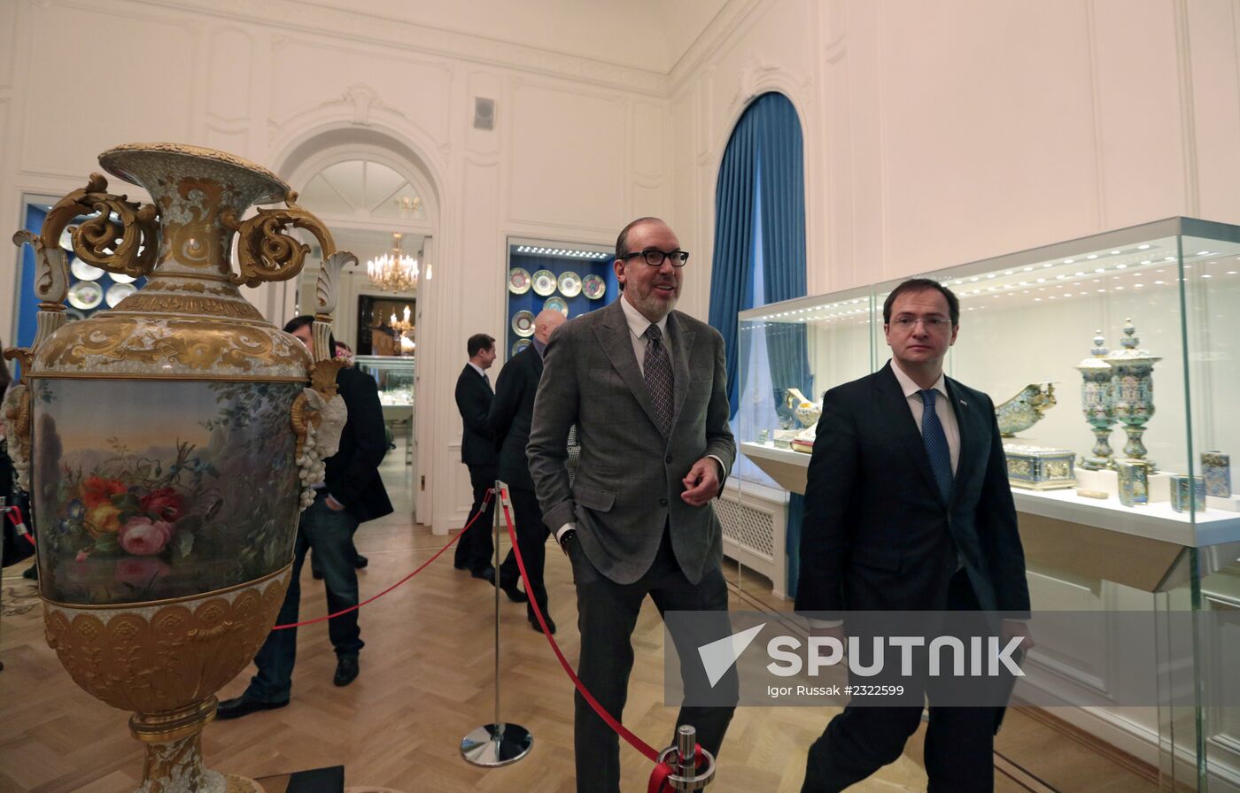 The renovated Shuvalov Palace in St. Petersburg houses Faberge Museum