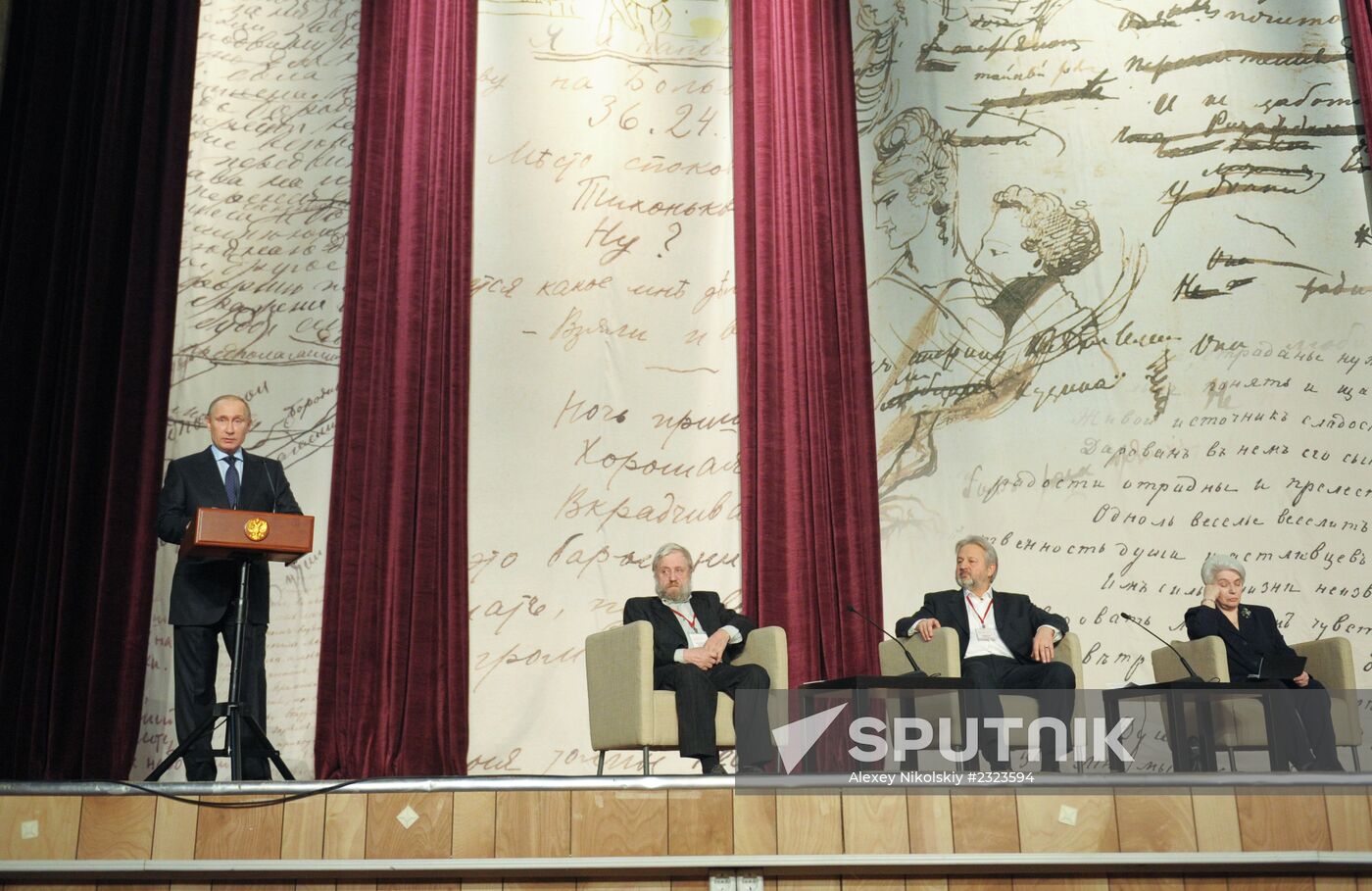 Vladimir Putin attends Russian literary assembly