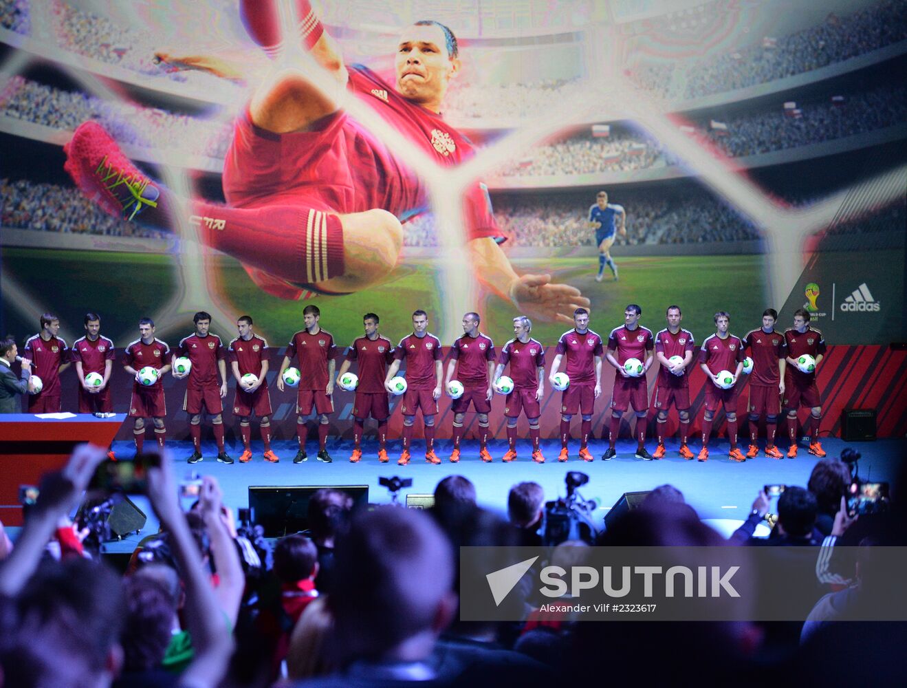 Presentation of Russia's world football championship uniform in 2014