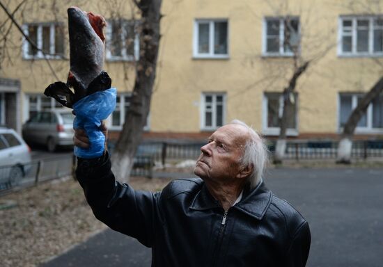 Siberian long-lived man prepares for Sochi 2014 Olympic torch relay