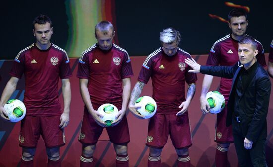 Presentation of Russia's world football championship uniform in 2014