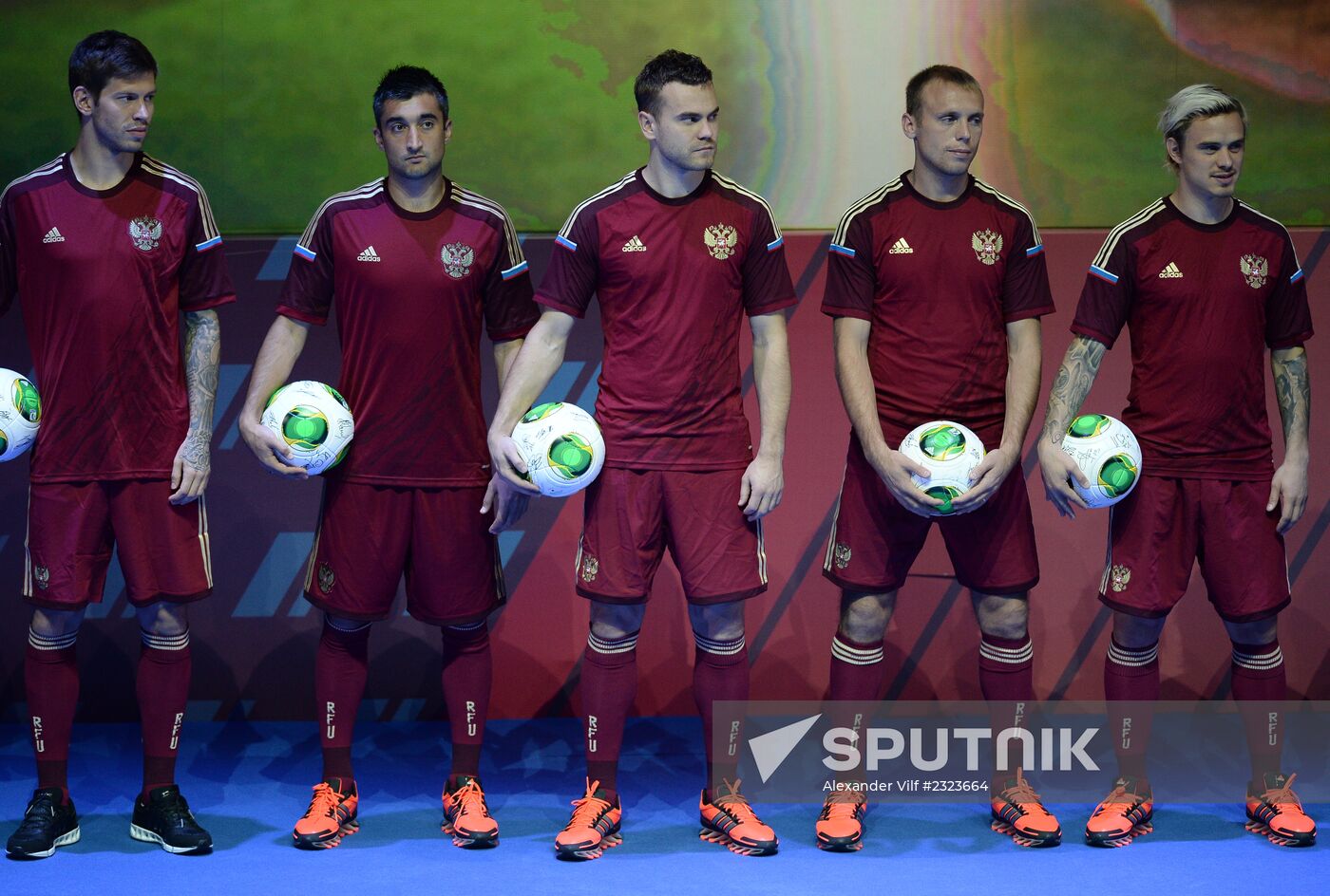 Presentation of Russia's world football championship uniform in 2014