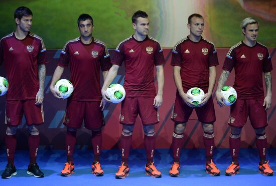 Presentation of Russia's world football championship uniform in 2014