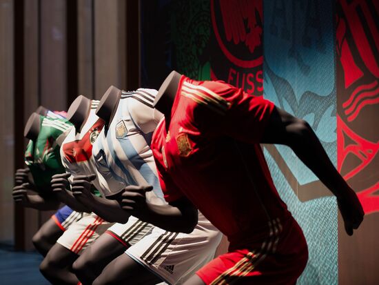 Presentation of Russia's world football championship uniform in 2014