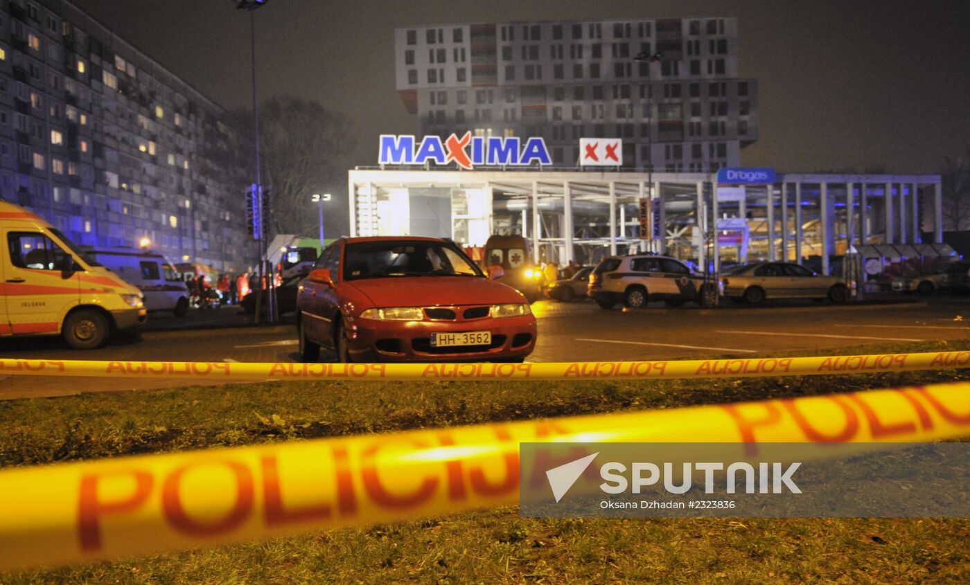 Riga supermarket foor collapse