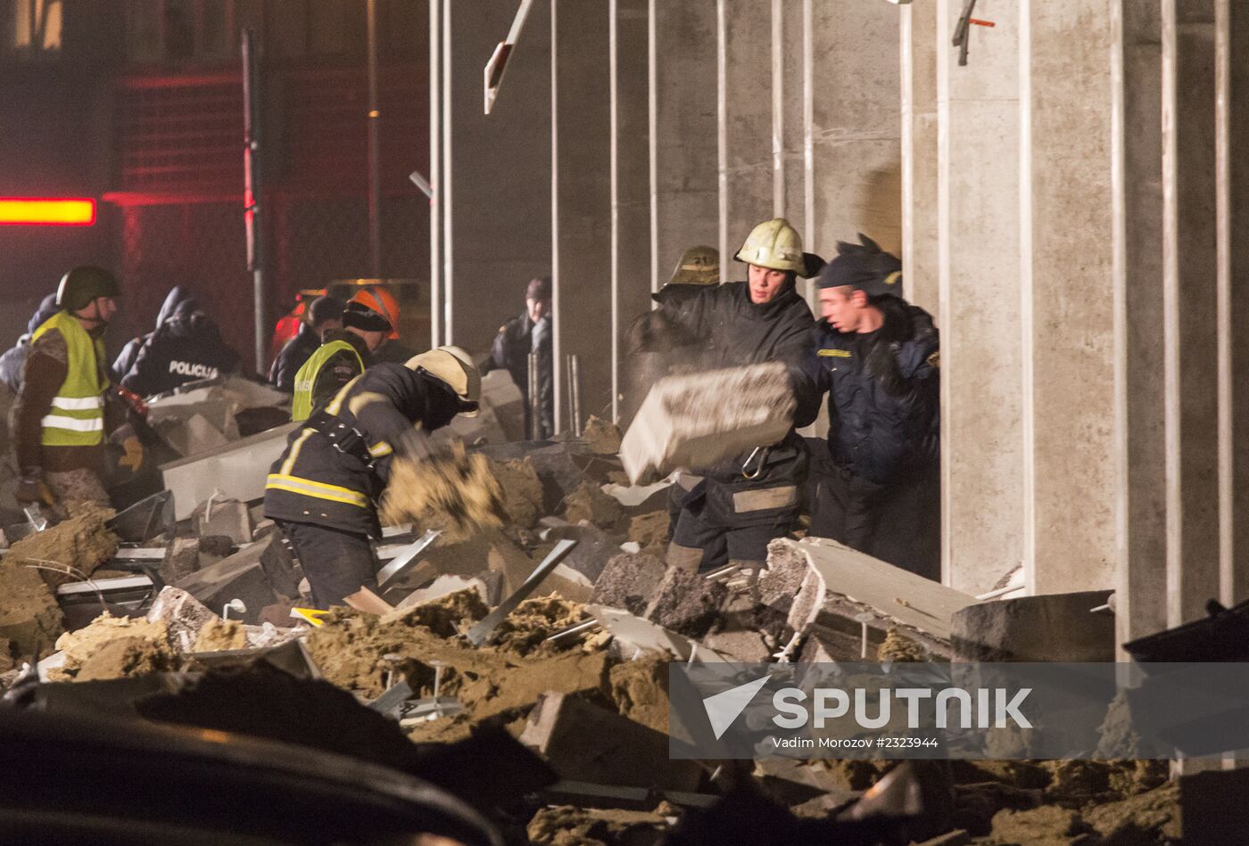 Riga supermarket roof collapse