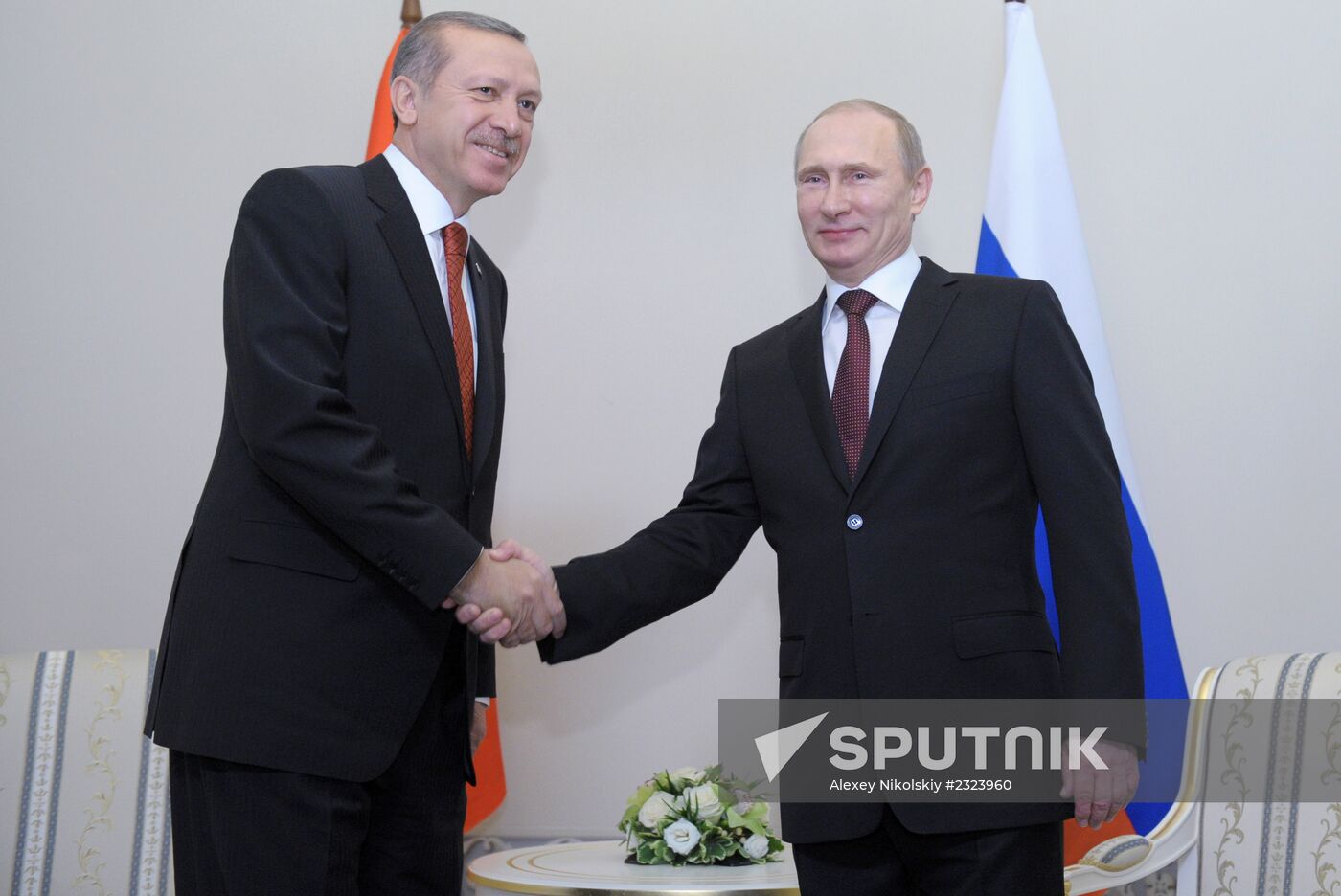 Vladimir Putin meets with Recep Tayyip Erdogan