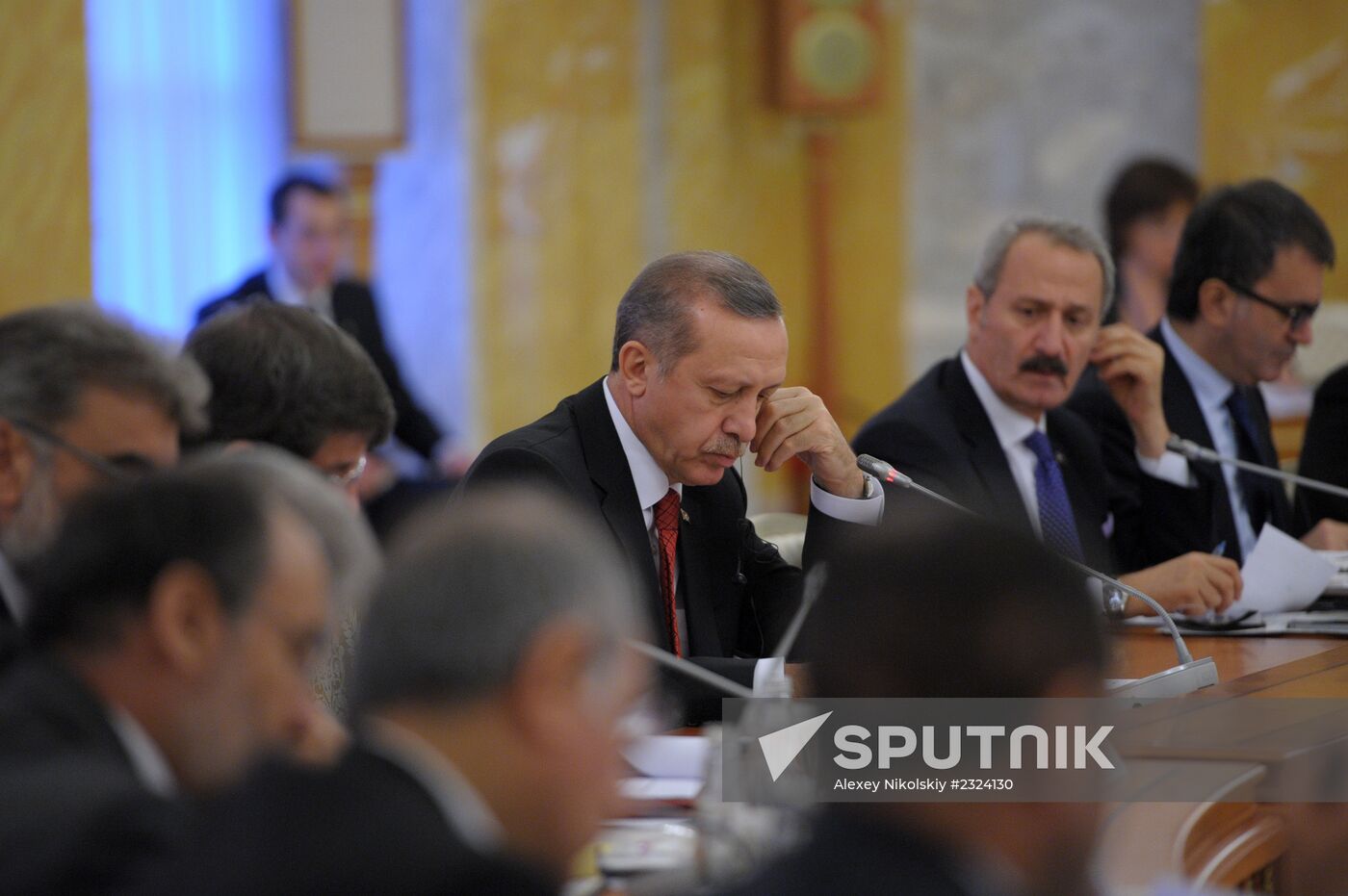 Vladimir Putin meets with Recep Tayyip Erdogan