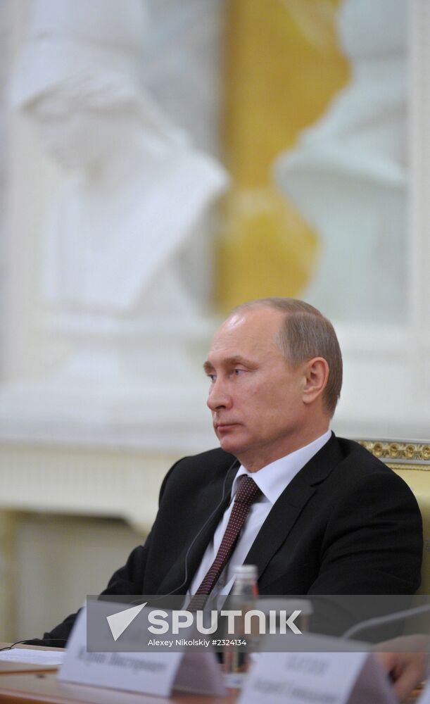 Vladimir Putin meets with Recep Tayyip Erdogan