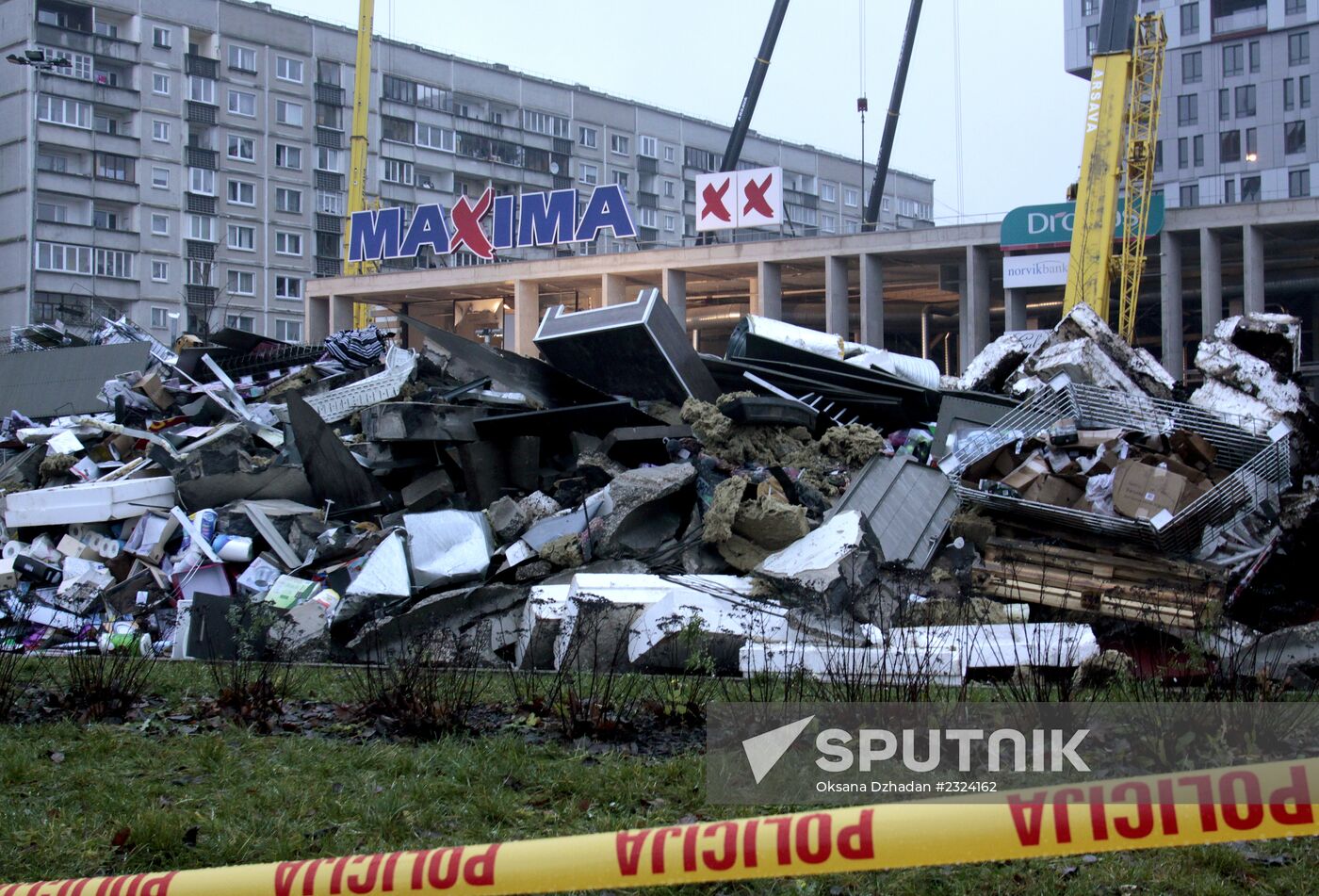 Riga supermarket foor collapse