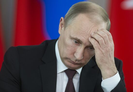 Vladimir Putin meets with Recep Tayyip Erdogan